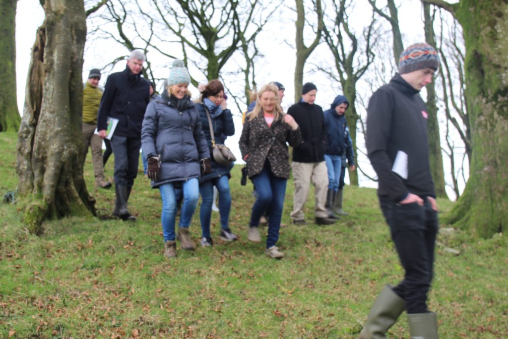 Showcase attendees on a tour of the Corrigan farm