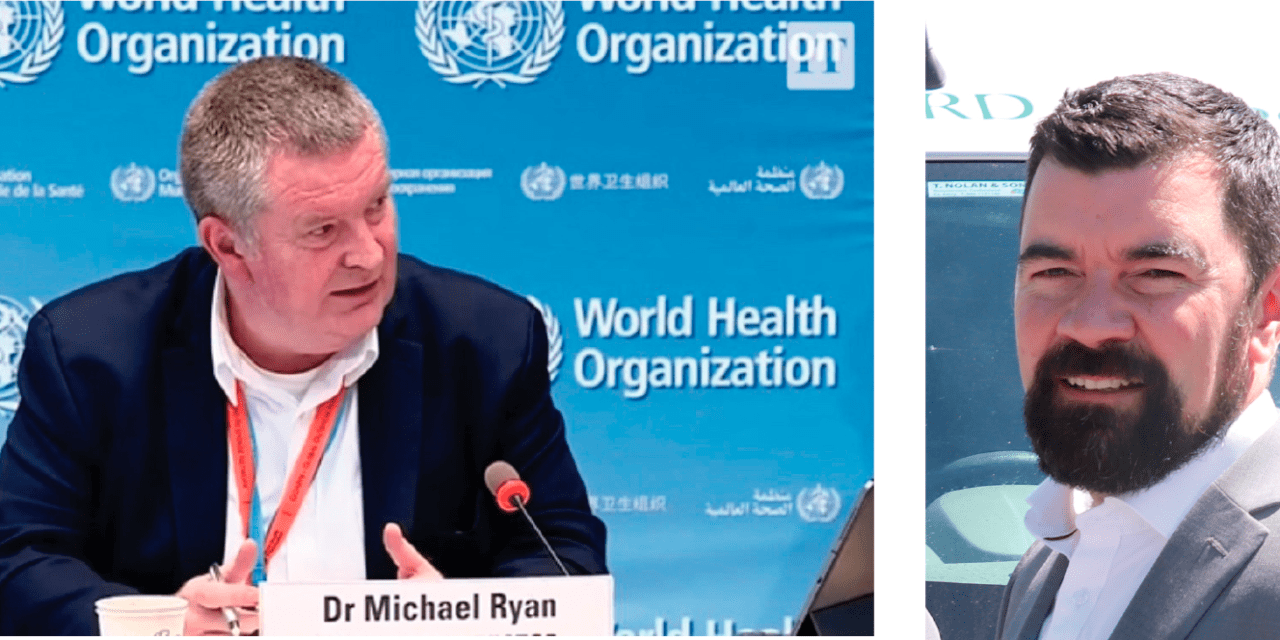 Dr Mike Ryan of WHO and Minister Joe O’Brien for community conference