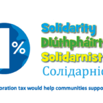 Support communities to help refugees with 1% corporations war tax